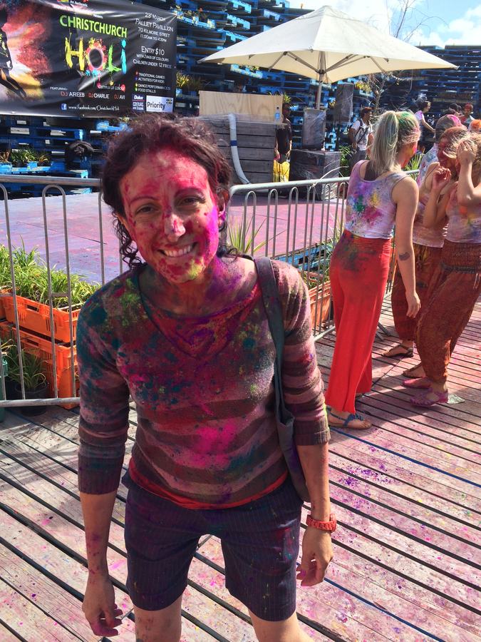 Covered in colour at the Christchurch Holi festival