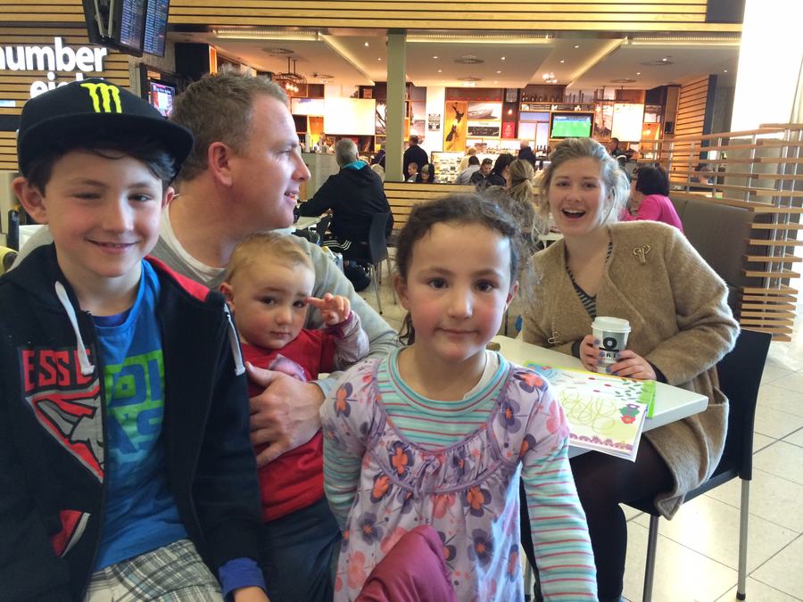 Family group photo at the shopping centre